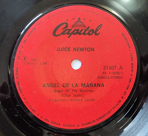 Vinilo Single De Juice Newton Angel De La Mañana 