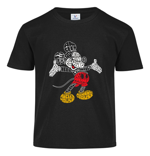 Playera Para Niño Y Niña Mickey Caligrafia