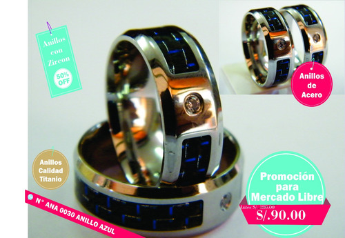 Anillo Elegante De Acero Para Compromisos.