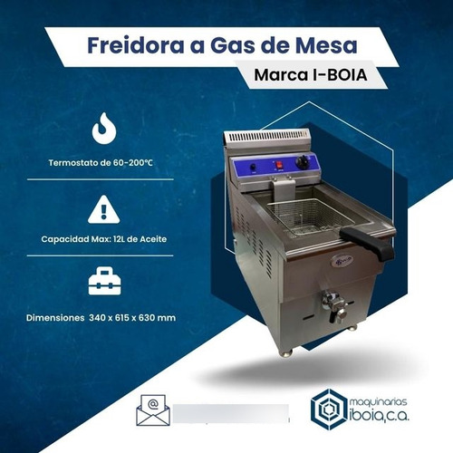 Freidora Industrial De Mesa Marca Boia 12l