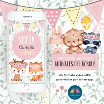 Comprar Video Invitación Animada - Animales Del Bosque (con Foto)