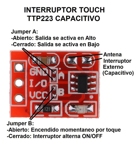 10x Pack Interruptor Sensor Táctil Ttp223