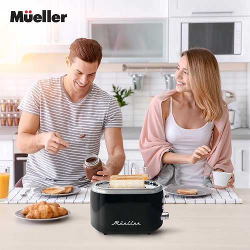Tostadora Mueller Home Acero Inoxidable, 2 Ranuras, Negro
