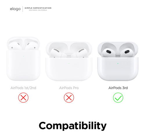 Funda De Silicona Elago Compatible Con AirPods 3 Con Mosquet