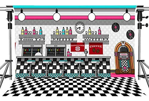 Soda Shop Diner Backdrop For Rock Roll Party 1950s Sock Hop