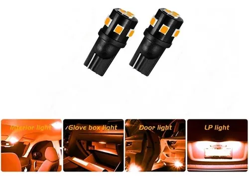 comprar 2 Luces Focos Led T10 Color Ambar Interior Gaveta Cajuela