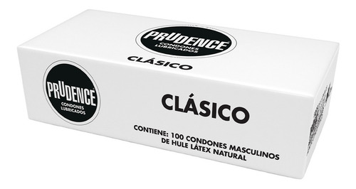 Caja Con 100 Condones Prudence Clásico Lubricados