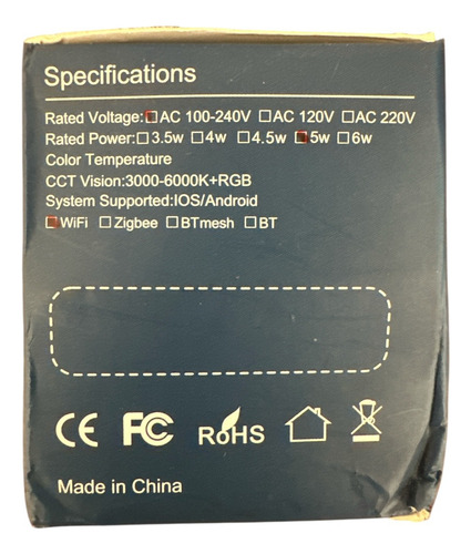 Foco Led Mr16 Wifi Compatible Con Alexa Y Google Blanco Cálido