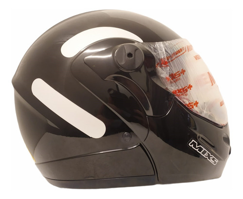 Imagen 3 de 6 de Casco Mixs Captiva Rebatible Con Lentes Negro Brillo