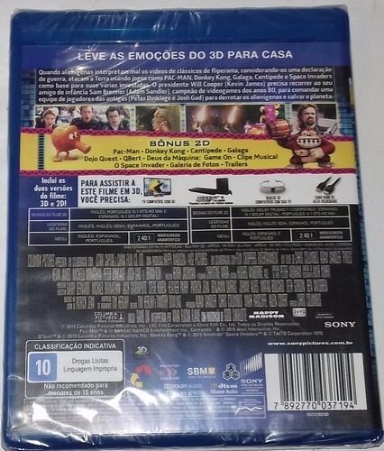 Imagem 2 de 2 de Blu-ray 3d + 2d Pixels - O Filme (2 Discos) - Lacrado