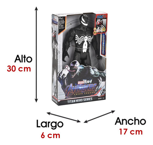 Figura De Acción Venom 30 Cm Con Luz Y Sonido Articulado V1