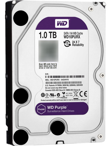 Disco Duro Interno Western Digital Wd Purple Wd10purx 1tb Púrpura