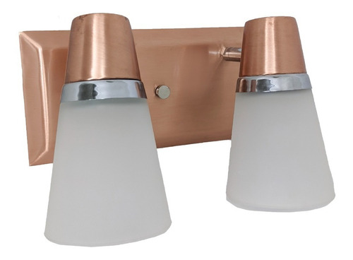 Luz Lampara Aplique Para Pared Baño De 2 Luces Cobre