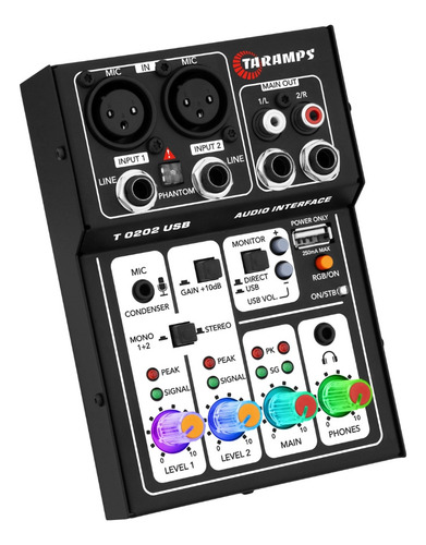 Mesa Som T0202 Interface Usb Xlr P10phantom Power 48v Preta