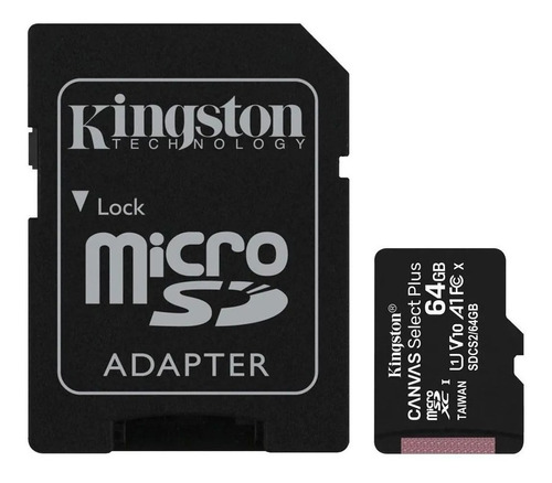 Memoria Micro Sd 64gb Kingston Clase 10 Plus 100mbs Full