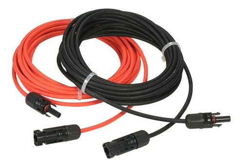 Cable Extensión Solar 6mm² 2 X 5 Mts + 4 Conectores Mc4