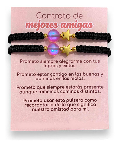 Pulseras Contrato De Mejores Amigas Estrella Bff Amistad