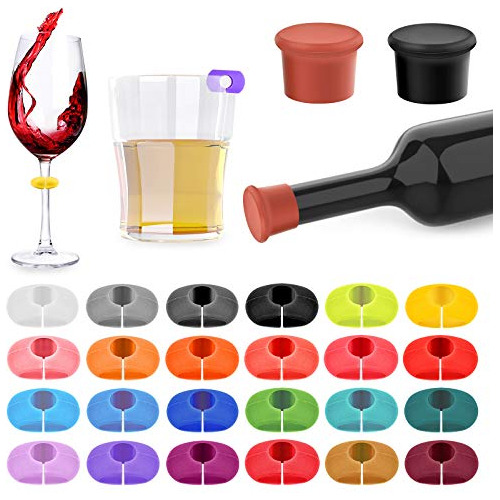 Conjunto De 26 Etiquetas De Copas De Vino Tapón De Bot...