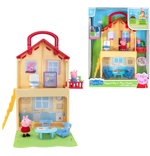 Play Set Peppa Pig Casa Valijita Play House 7 Piezas Orig.