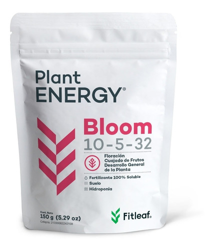 Nutriente Hidroponía Plant Energy Floración Y Llenado 150g