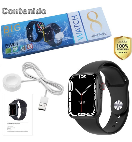 Imagen 10 de 10 de Reloj Inteligente Smart Watch Series 8 Big 1.92 Ew01 Unisex