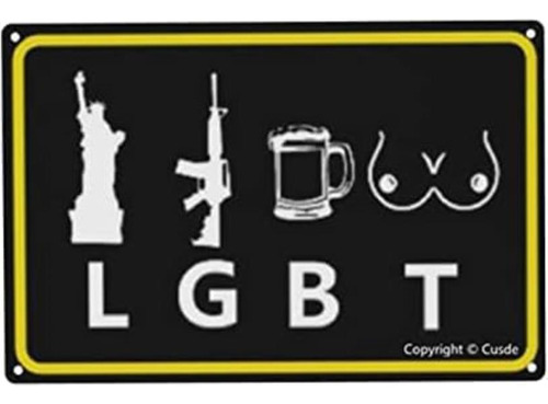 Cusde Letrero De Metal Divertido Lgbt Liberty Guns Cerveza T