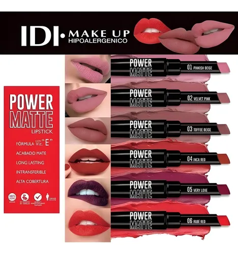 Idi Make Up Labial Power Matte Hipoalergenico Acabado Mate