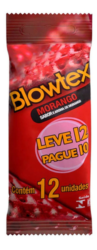 Imagem 1 de 3 de Preservativo Sabor E Aroma Morango 10 Uni Blowtex