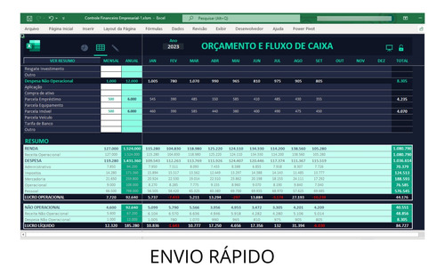 Planilha Controle Financeiro Empresarial Completa Atualizada