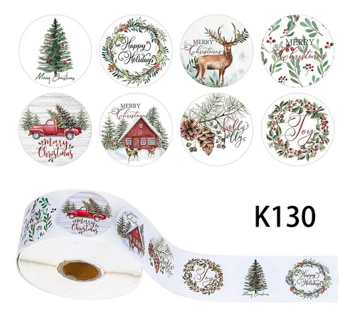 2 X 500 Pegatinas Navideñas Redondas De 2,5 Cm Para Sobres,