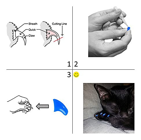 Tapa Uñas Suave Purrdy Paws 40 Pzas. Azul Brillo Gato