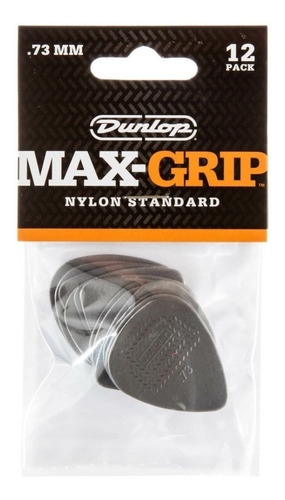 Kit 12 Palhetas Dunlop Nylon Max Grip 0.73mm 449p Made Usa