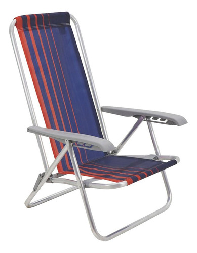 Cadeira De Praia Aluminio Tramontina Bali Assento Baixo Recl