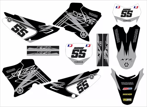 Kit Adesivo Moto Cross Trilha Xr 200 0,20mm - Preta e Branco