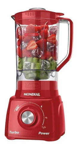 Imagem 2 de 2 de Liquidificador portátil Mondial Turbo Power L-99 2.2 L vermelho com jarra de san 127V