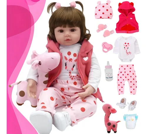Bebe Reborn Boneca Silicone Realista 48 cm