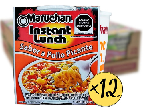 Sopa Instantánea Maruchan Sabor A Pollo Picante Pack X12