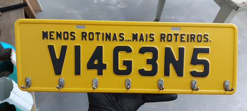 Placa De Carro Decorativa Porta Chaves Em Alumínio