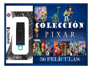 Colección Pixar 30 Películas Infantil Hd Memoria Usb 64 Gb