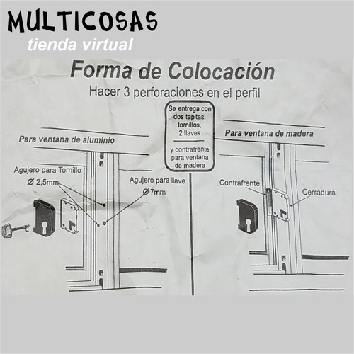 Cerradura Cerratex Para Venta Corrediza De Aluminio O Madera