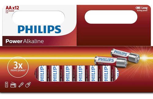 Pilas Alcalinas Philips Aa Caja X 12 Unidades- Mini Isamilma