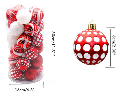 Adornos Con Forma De Bola De Navidad De 6 Cm, 30 Unidades