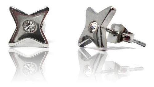 Imagen 1 de 4 de Aros Acero Inoxidable Estrella Con Cubic Mujer
