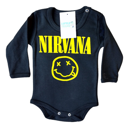 Body Bebe Manga Larga Nirvana Rock Musica Algodon Premium