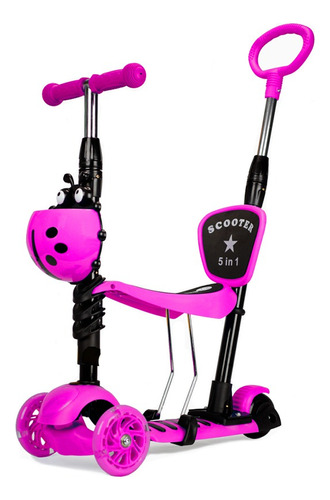 Patineta Scooter Monopatin Triciclo 5 En 1 Caminador Luces