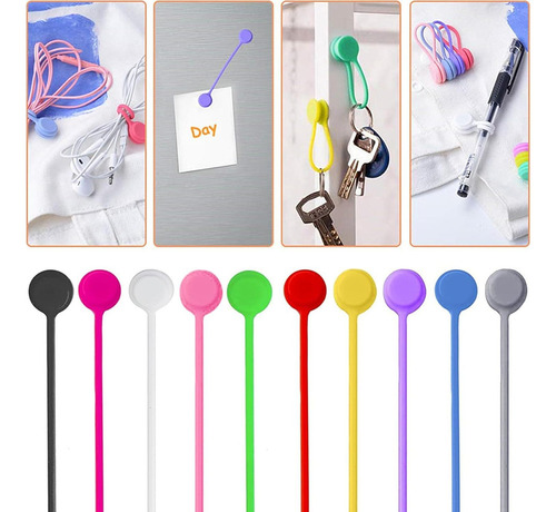 20 Sujetadores Magnéticos De Cable Cerodimo Silicona