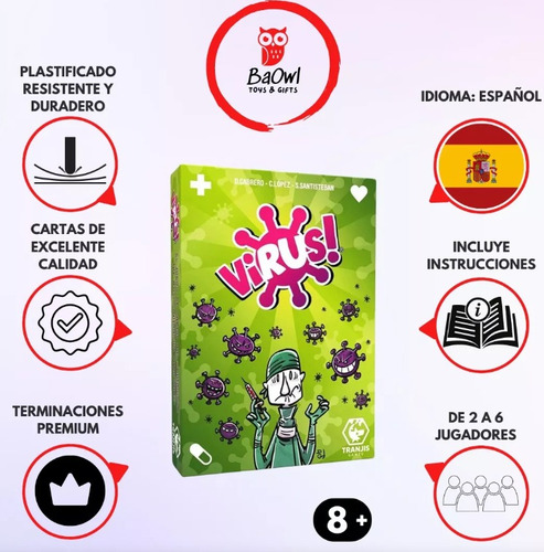 Virus Español | Tranjis Games | Juego De 2 A 6 Jugadores