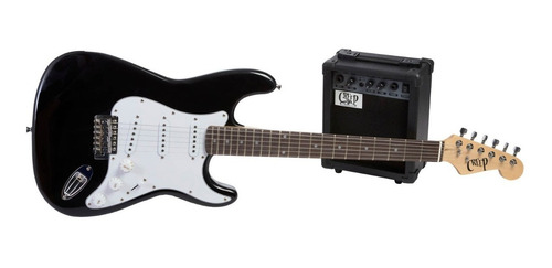Imagen 2 de 6 de Pack Guitarra Stratocaster Y Amplificador Creep Completo Bk