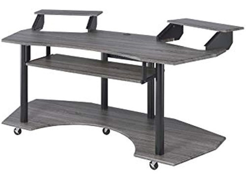 Acme Furniture Eleazar Music Recording Studio Desk, Black Oa