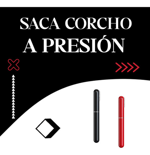 Sacacorcho Manual Vino Botella Aguja Bombeo A Presion Aire Negro
